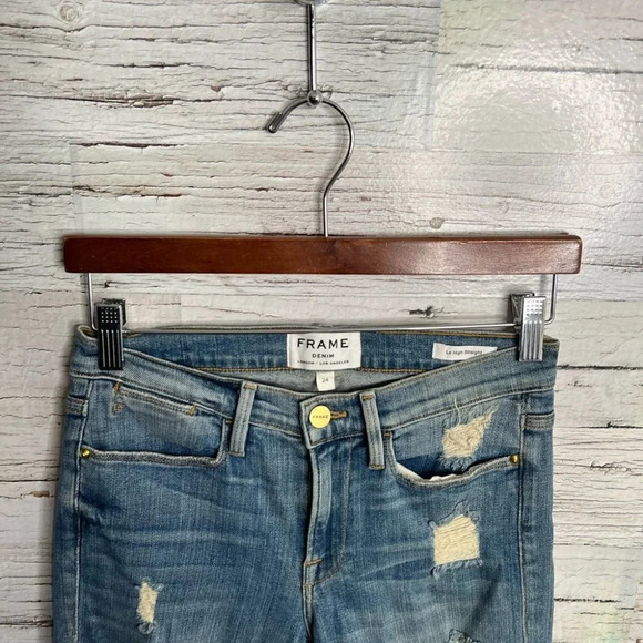 Frame Le  High Straight Jeans distressed size 24 - Picture 4 of 9